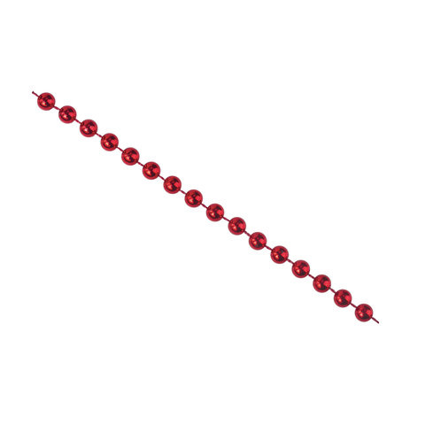 Бусы елочные ЗОЛОТАЯ СКАЗКА, диаметр 7,5 мм, длина 2,7 м, красные, 591137