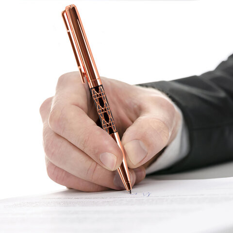 Ручка подарочная шариковая GALANT "Interlaken", корпус золотистый с черным, золотистые детали, пишущий узел 0,7 мм, синяя, 141663