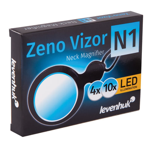 Лупа LEVENHUK Zeno Vizor N1, увеличение х4/х10, диаметр линз 12/46 мм, нашейная, пластик, 69674