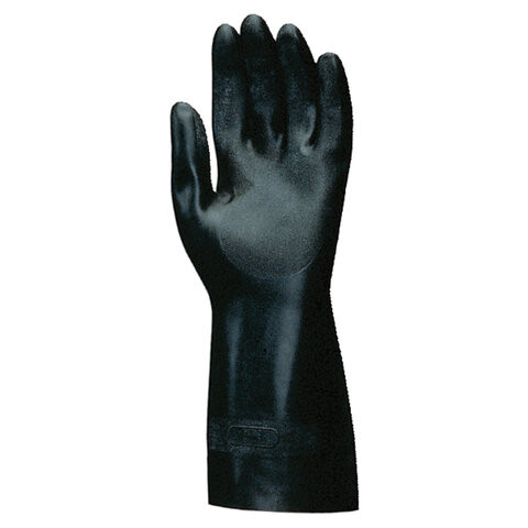 Перчатки латексно-неопреновые MAPA Technic/UltraNeo 420, хлопчатобумажное напыление, размер 8 (M), черные