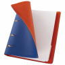 Тетрадь на кольцах А5 (180х220мм), 120 листов, под фактурную кожу, BRAUBERG "Fusion", синий/оранжевый, 129994