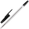 Ручка шариковая BRAUBERG "Line", ЧЕРНАЯ, корпус прозрачный, узел 1 мм, линия письма 0,5 мм, 141098