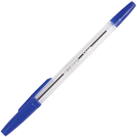 Ручки шариковые BRAUBERG, НАБОР 4 шт., СИНИЕ, "Line", узел 1 мм, линия письма 0,5 мм, 141099