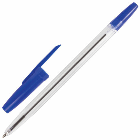 Ручка шариковая ГВАРДИЯ "Line", корпус прозрачный, узел 1 мм, линия письма 0,5 мм, синяя,143207