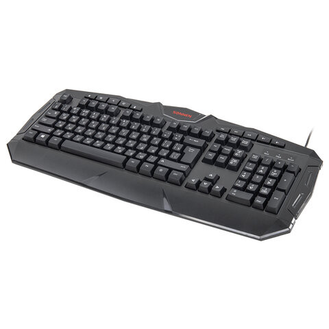 Клавиатура проводная игровая SONNEN Q9M, USB, 104 клавиши + 10 мультимедийных, RGB, черная, 513511