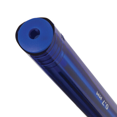 Ручка шариковая масляная ЮНЛАНДИЯ "Трио", СИНЯЯ, трехгранная, корпус синий, узел 0,7 мм, 143351, OBP386