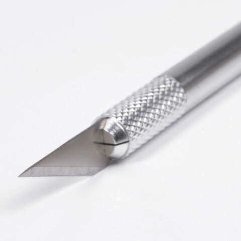 Нож макетный (скальпель) BRAUBERG "Special", 6 лезвий в комплекте, металлический корпус, блистер, 235405