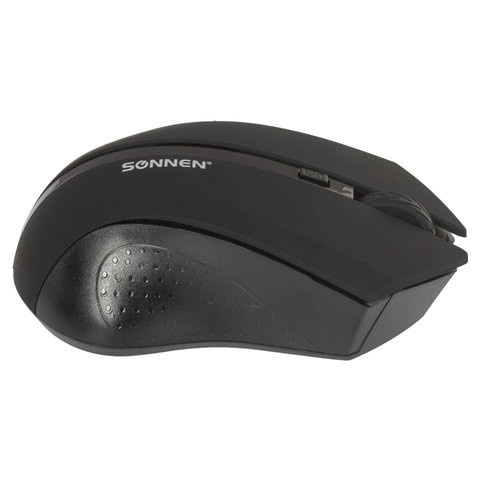 Мышь беспроводная SONNEN WM-250Bk, USB, 1600 dpi, 3 кнопки + 1 колесо-кнопка, оптическая, черная, 512642