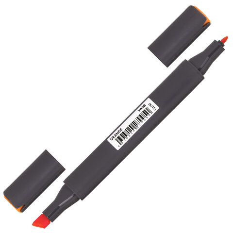 Маркер для скетчинга двусторонний 1 мм - 6 мм BRAUBERG ART CLASSIC, ОРАНЖЕВЫЙ (Y608), 151797