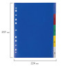 Разделитель пластиковый ОФИСМАГ, А4, 5 листов, цифровой 1-5, оглавление, цветной, РОССИЯ, 225616