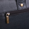 Портфель из натуральной кожи, 33х25х8 см, 2 отделения, 2 застежки с кнопкой, черный, 1-043