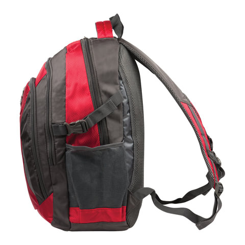 Рюкзак для школы и офиса BRAUBERG "StreetBall 1", 30 л, размер 48х34х18 см, ткань, серо-красный, 224451