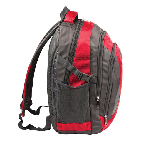 Рюкзак для школы и офиса BRAUBERG "StreetBall 1", 30 л, размер 48х34х18 см, ткань, серо-красный, 224451