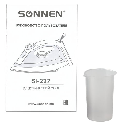 Утюг SONNEN SI-227, 2000 Вт, антипригарное покрытие, бирюзовый/белый, 453505