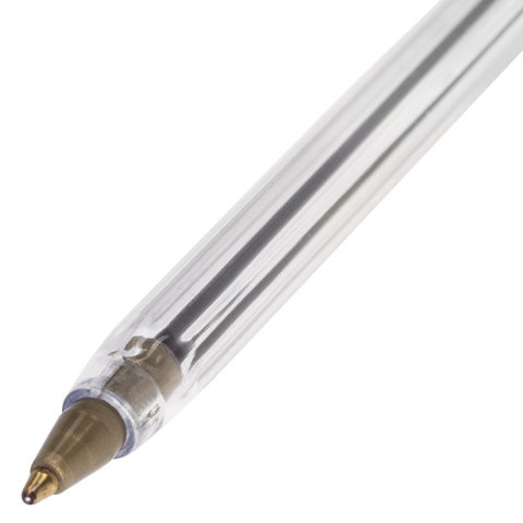 Ручка шариковая STAFF, СИНЯЯ, корпус прозрачный, узел 1 мм, линия письма 0,5 мм, 141672