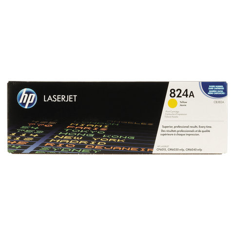 Картридж лазерный HP (CB382A) ColorLaserJet CP6015 и другие, желтый, оригинальный, ресурс 21000 страниц