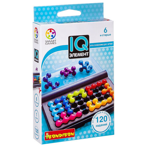 Игра логическая "IQ-Элемент", 120 заданий, Smart Games, BONDIBON, ВВ0941