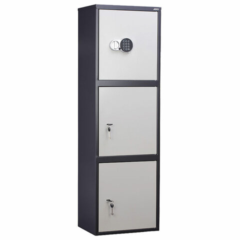 Шкаф металлический для документов ПРАКТИК "SL-150/3ТEL" ГРАФИТ, 1490х460х340 мм, 37 кг, сварной, S10799153902