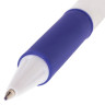 Ручка шариковая автоматическая с грипом BRAUBERG "Blank", СИНЯЯ, корпус белый, узел 0,7 мм, линия письма 0,35 мм, 141153