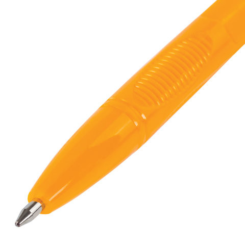 Ручка шариковая STAFF "BP-1000", СИНЯЯ, корпус оранжевый, узел 0,7 мм, линия письма 0,35 мм, 142826