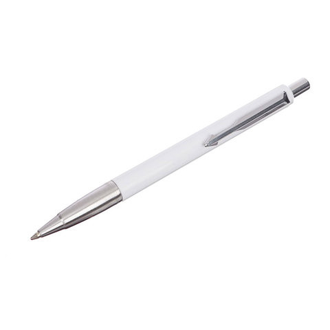 Ручка шариковая PARKER "Vector Standard White CT", корпус белый, детали из нержавеющей стали, синяя, 2025457