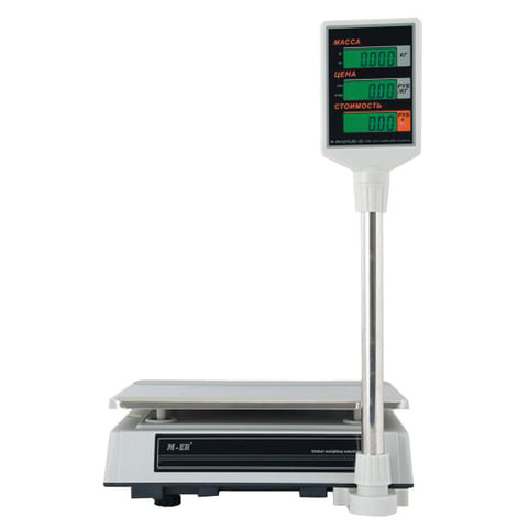 Весы торговые MERCURY M-ER 327P-32.5 LCD (0,1-32 кг), дискретность 5 г, платформа 325x230 мм, со стойкой