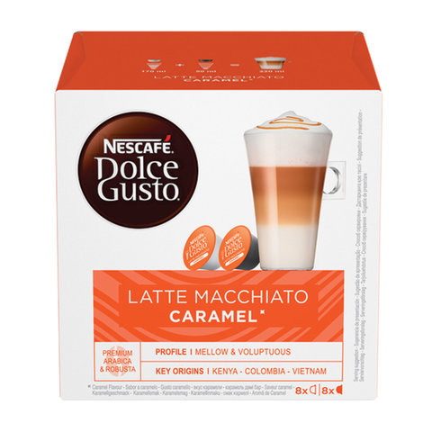 Капсулы для кофемашин NESCAFE Dolce Gusto "Латте Макиато Карамель", кофе 8 шт. х 6 г, молочные капсулы 8 шт. х 15 г, 12136960