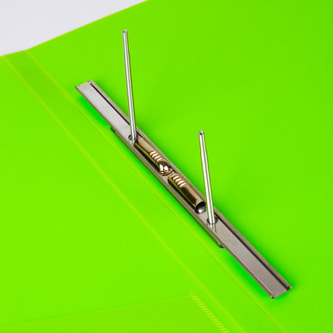 Папка с металлическим скоросшивателем и внутренним карманом BRAUBERG "Neon", 16 мм, зеленая, до 100 листов, 0,7 мм, 227464