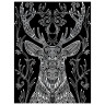 Гравюра-антистресс с эффектом серебра "Благородный олень", 18х24 см, основа, штихель, LORI, Гр-550