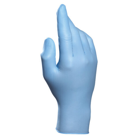 Перчатки нитриловые MAPA Solo 997, хлорированные, неопудренные, КОМПЛЕКТ 50 пар, размер 7 (S), синие