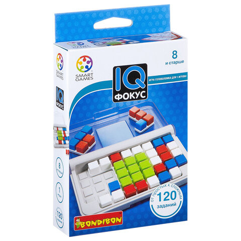 Игра логическая "IQ-Фокус", 120 заданий, Smart Games, BONDIBON, ВВ2184