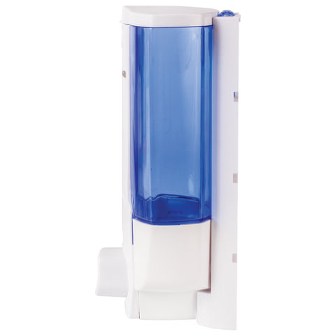 Диспенсер для жидкого мыла ЛАЙМА, наливной, 0,38 л, ABS-пластик, белый (тонированный), 603921
