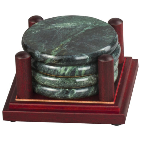 Набор настольный BESTAR "Zeus" мрамор/массив сепетира, 8 предметов, зеленый/"красное дерево", 236400