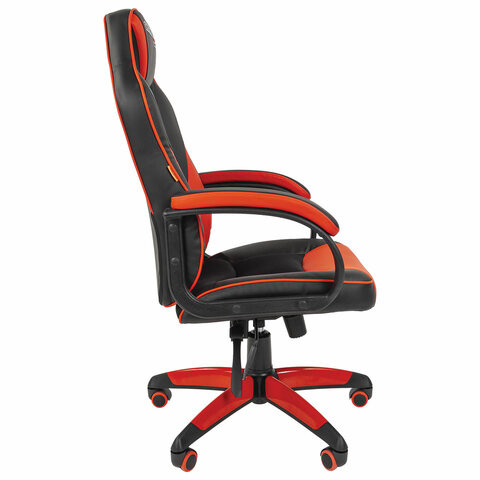 Кресло компьютерное СН GAME 17, экокожа, черное/красное, 7024560