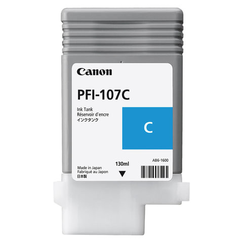 Картридж струйный CANON (PFI-107C) iPF680/685/780/785, голубой, оригинальный, 130 мл, 6706B001