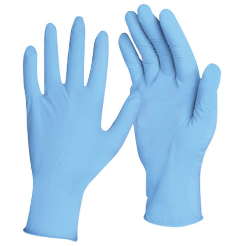 Перчатки нитриловые голубые, 50 пар (100 шт.), неопудренные, прочные, XL (очень большой), ЛАЙМА, 605016