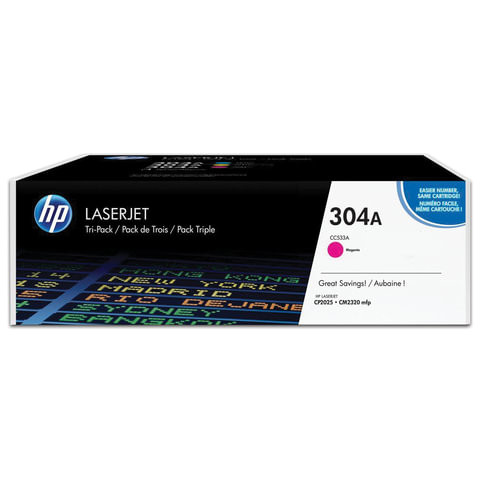 Картридж лазерный HP (CC533A) ColorLaserJet CP2025/CM2320, пурпурный, оригинальный, ресурс 2800 страниц