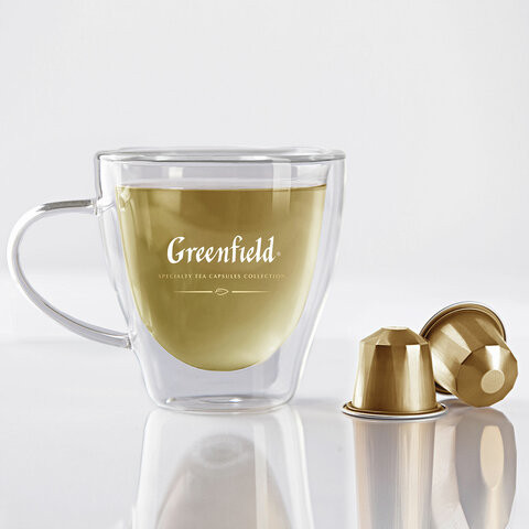 Чай в капсулах GREENFIELD "Garnet Oolong", зеленый, гранат-василек, 10 шт. х 2,5 г, 1363-10