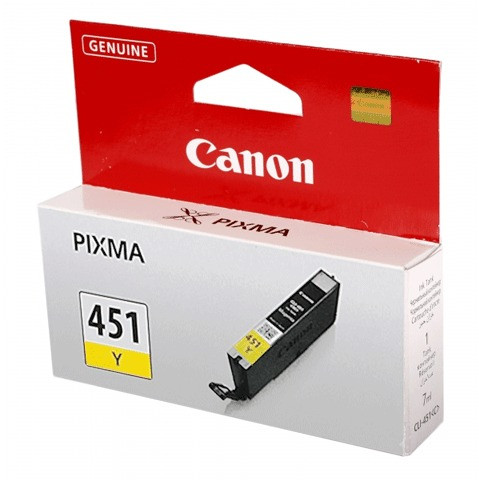 Картридж струйный CANON (CLI-451Y) Pixma iP7240 и другие, желтый, оригинальный, 6526В001
