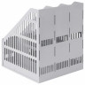 Лоток вертикальный для бумаг BRAUBERG "SMART-MAXI" (254х255х297 мм), 3 отделения, сетчатый, сборный, серый, 231524