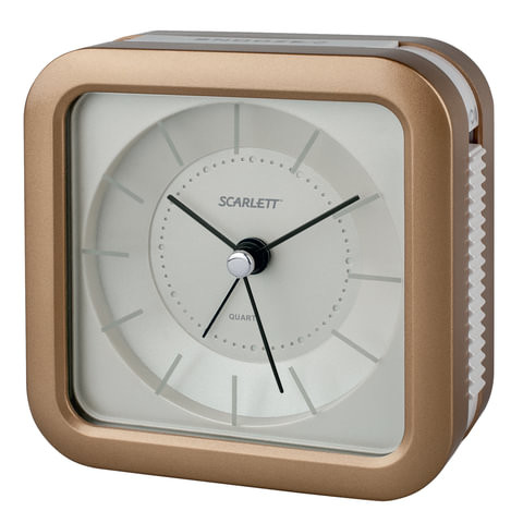 Часы-будильник SCARLETT SC-AC1007S, повтор сигнала, электронный сигнал, пластик, бежевые, SC - AC1007S