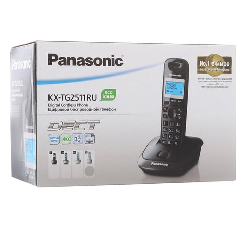Радиотелефон PANASONIC KX-TG2511RUS, память 50 номеров, АОН, повтор, спикерфон, полифония, серебро