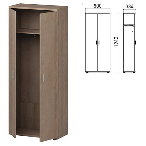 Шкаф для одежды "Профит", 800х384х1942 мм, ясень альтера (КОМПЛЕКТ)