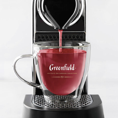 Чай в капсулах GREENFIELD "Raspberry Cream", травяной, гибискус и малина, 10 шт. х 2,5 г, 1365-10