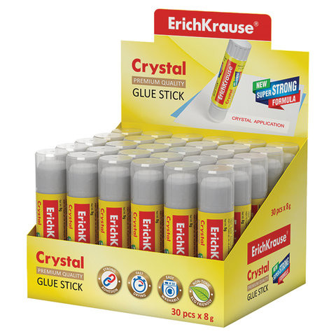 Клей-карандаш ERICH KRAUSE "Crystal" (прозрачный), 8 г, 10999