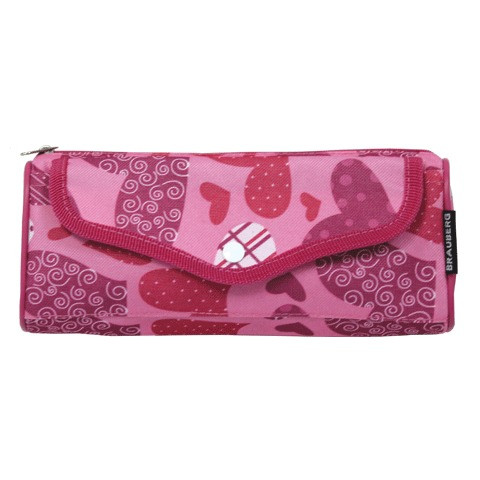 Пенал-косметичка BRAUBERG, полиэстер, розовый, "Каприз", 21х5х8 см, 223904