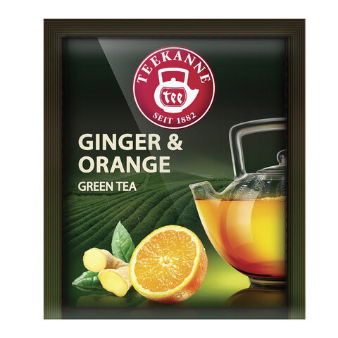 Чай TEEKANNE (Тиканне) "Ginger&Orange", зеленый, имбирь/апельсин, 300 пакетиков, Германия, 0306_4920