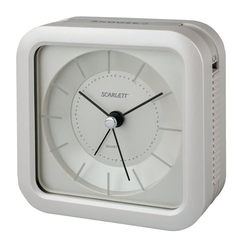 Часы-будильник SCARLETT SC-AC1006W, повтор сигнала, электронный сигнал, пластик, белые, SC - AC1006W