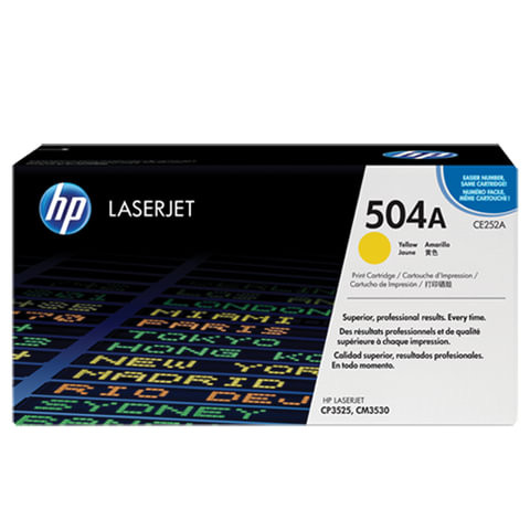 Картридж лазерный HP (CE252A) ColorLaserJet CP3525/CM3530, желтый, оригинальный, ресурс 7000 страниц