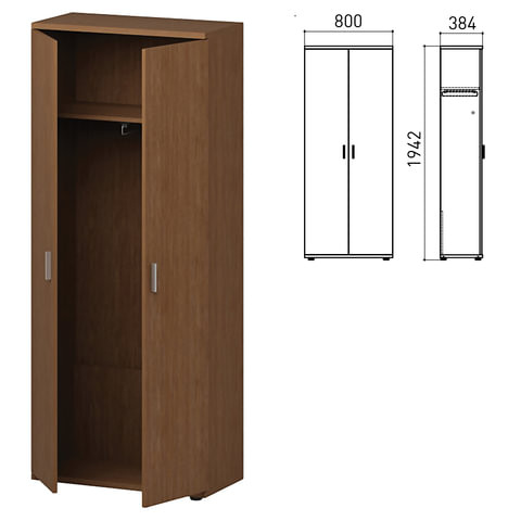 Шкаф для одежды "Профит", 800х384х1942 мм, орех онтарио (КОМПЛЕКТ)